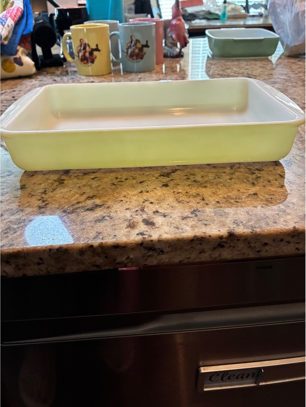 Vintage Light Green Pyrex rectangular baking dish